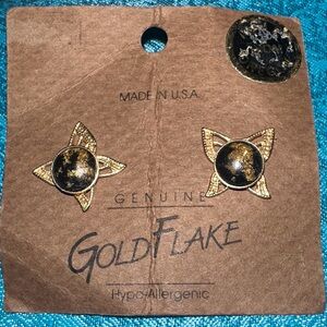 Gold Flake Butterfly Hypoallergenic Earrings